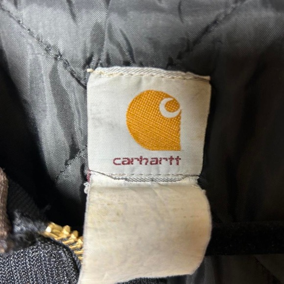 Carhartt Jacket Mens Black Duck Canvas Outdoor Quilt Lined Workwear - Picture 4 of 5